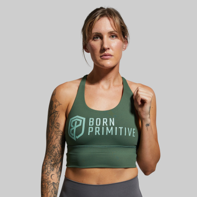BORN PRIMITIVE CROSSFIRE SPORTS BRA - GREEN