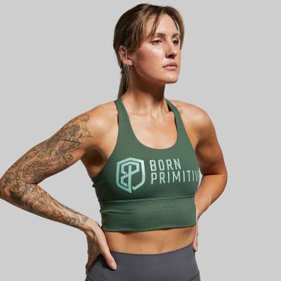 BORN PRIMITIVE CROSSFIRE SPORTS BRA - GREEN