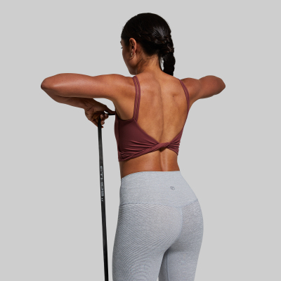 BORN PRIMITIVE DONT GET TWISTED SPORTS BRA - POMEGRANATE