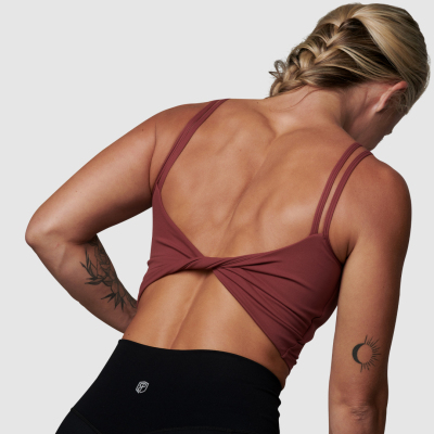 BORN PRIMITIVE DONT GET TWISTED SPORTS BRA - POMEGRANATE