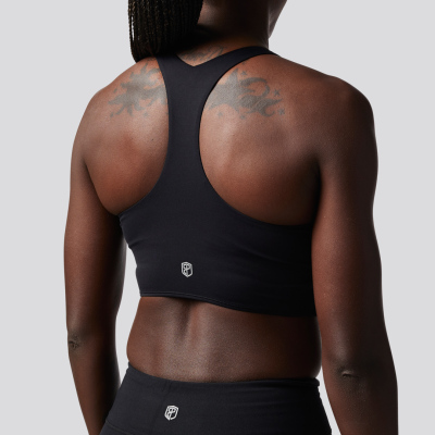 BORN PRIMITIVE SYNERGY CROPPED SPORTS BRA - BLACK